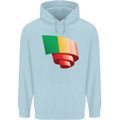 Curled Mali Flag Malian Day Football Childrens Kids Hoodie Light Blue