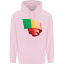 Curled Mali Flag Malian Day Football Childrens Kids Hoodie Light Pink