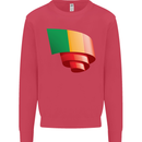 Curled Mali Flag Malian Day Football Kids Sweatshirt Jumper Heliconia