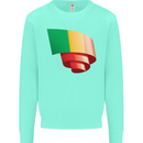 Curled Mali Flag Malian Day Football Kids Sweatshirt Jumper Peppermint