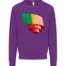 Curled Mali Flag Malian Day Football Kids Sweatshirt Jumper Purple