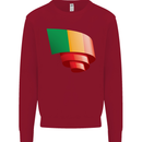 Curled Mali Flag Malian Day Football Kids Sweatshirt Jumper Red