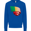 Curled Mali Flag Malian Day Football Kids Sweatshirt Jumper Royal Blue