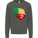 Curled Mali Flag Malian Day Football Kids Sweatshirt Jumper Storm Grey