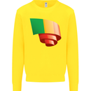 Curled Mali Flag Malian Day Football Kids Sweatshirt Jumper Yellow