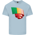 Curled Mali Flag Malian Day Football Kids T-Shirt Childrens Light Blue