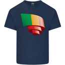 Curled Mali Flag Malian Day Football Kids T-Shirt Childrens Navy Blue