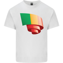 Curled Mali Flag Malian Day Football Kids T-Shirt Childrens White
