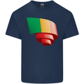 Curled Mali Flag Malian Day Football Mens Cotton T-Shirt Tee Top Navy Blue