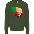 Curled Mali Flag Malian Day Football Mens Sweatshirt Jumper Forest Green