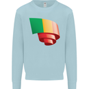 Curled Mali Flag Malian Day Football Mens Sweatshirt Jumper Light Blue