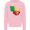 Curled Mali Flag Malian Day Football Mens Sweatshirt Jumper Light Pink