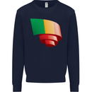 Curled Mali Flag Malian Day Football Mens Sweatshirt Jumper Navy Blue