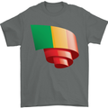 Curled Mali Flag Malian Day Football Mens T-Shirt 100% Cotton Charcoal
