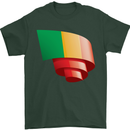 Curled Mali Flag Malian Day Football Mens T-Shirt 100% Cotton Forest Green