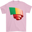 Curled Mali Flag Malian Day Football Mens T-Shirt 100% Cotton Light Pink