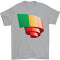 Curled Mali Flag Malian Day Football Mens T-Shirt 100% Cotton Sports Grey