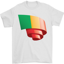 Curled Mali Flag Malian Day Football Mens T-Shirt 100% Cotton White