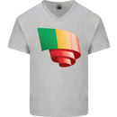 Curled Mali Flag Malian Day Football Mens V-Neck Cotton T-Shirt Sports Grey