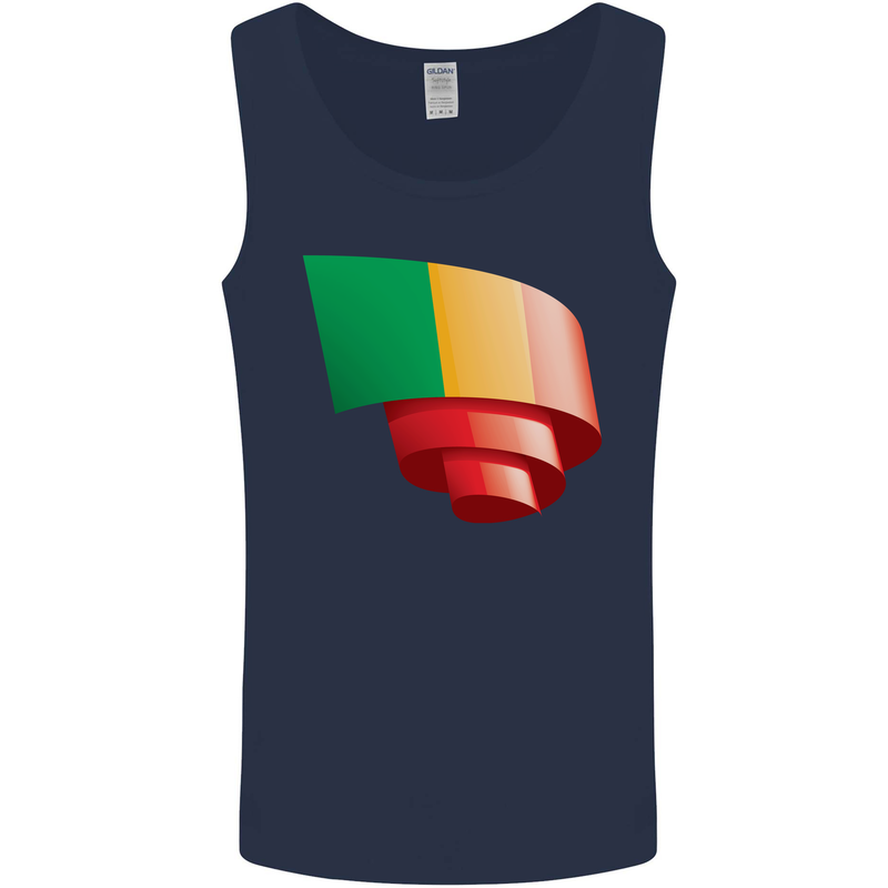 Curled Mali Flag Malian Day Football Mens Vest Tank Top Navy Blue