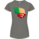 Curled Mali Flag Malian Day Football Womens Petite Cut T-Shirt Charcoal