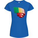 Curled Mali Flag Malian Day Football Womens Petite Cut T-Shirt Royal Blue