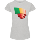 Curled Mali Flag Malian Day Football Womens Petite Cut T-Shirt Sports Grey