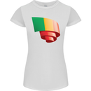 Curled Mali Flag Malian Day Football Womens Petite Cut T-Shirt White