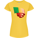 Curled Mali Flag Malian Day Football Womens Petite Cut T-Shirt Yellow