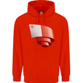 Curled Malta Flag Maltese Day Football Childrens Kids Hoodie Bright Red