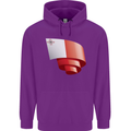 Curled Malta Flag Maltese Day Football Childrens Kids Hoodie Purple