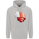 Curled Malta Flag Maltese Day Football Childrens Kids Hoodie Sports Grey