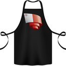 Curled Malta Flag Maltese Day Football Cotton Apron 100% Organic Black