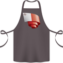 Curled Malta Flag Maltese Day Football Cotton Apron 100% Organic Dark Grey
