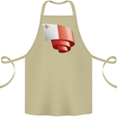 Curled Malta Flag Maltese Day Football Cotton Apron 100% Organic Khaki