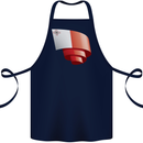 Curled Malta Flag Maltese Day Football Cotton Apron 100% Organic Navy Blue