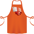 Curled Malta Flag Maltese Day Football Cotton Apron 100% Organic Orange