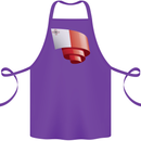 Curled Malta Flag Maltese Day Football Cotton Apron 100% Organic Purple