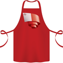 Curled Malta Flag Maltese Day Football Cotton Apron 100% Organic Red