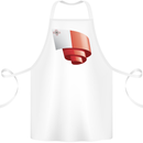 Curled Malta Flag Maltese Day Football Cotton Apron 100% Organic White