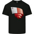 Curled Malta Flag Maltese Day Football Kids T-Shirt Childrens Black