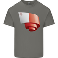 Curled Malta Flag Maltese Day Football Kids T-Shirt Childrens Charcoal