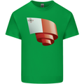 Curled Malta Flag Maltese Day Football Kids T-Shirt Childrens Irish Green