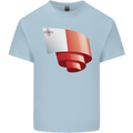 Curled Malta Flag Maltese Day Football Kids T-Shirt Childrens Light Blue