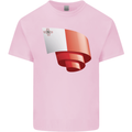 Curled Malta Flag Maltese Day Football Kids T-Shirt Childrens Light Pink