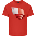 Curled Malta Flag Maltese Day Football Kids T-Shirt Childrens Red