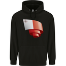 Curled Malta Flag Maltese Day Football Mens 80% Cotton Hoodie Black