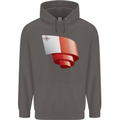 Curled Malta Flag Maltese Day Football Mens 80% Cotton Hoodie Charcoal