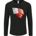 Curled Malta Flag Maltese Day Football Mens Long Sleeve T-Shirt Black