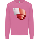 Curled Malta Flag Maltese Day Football Mens Sweatshirt Jumper Azalea